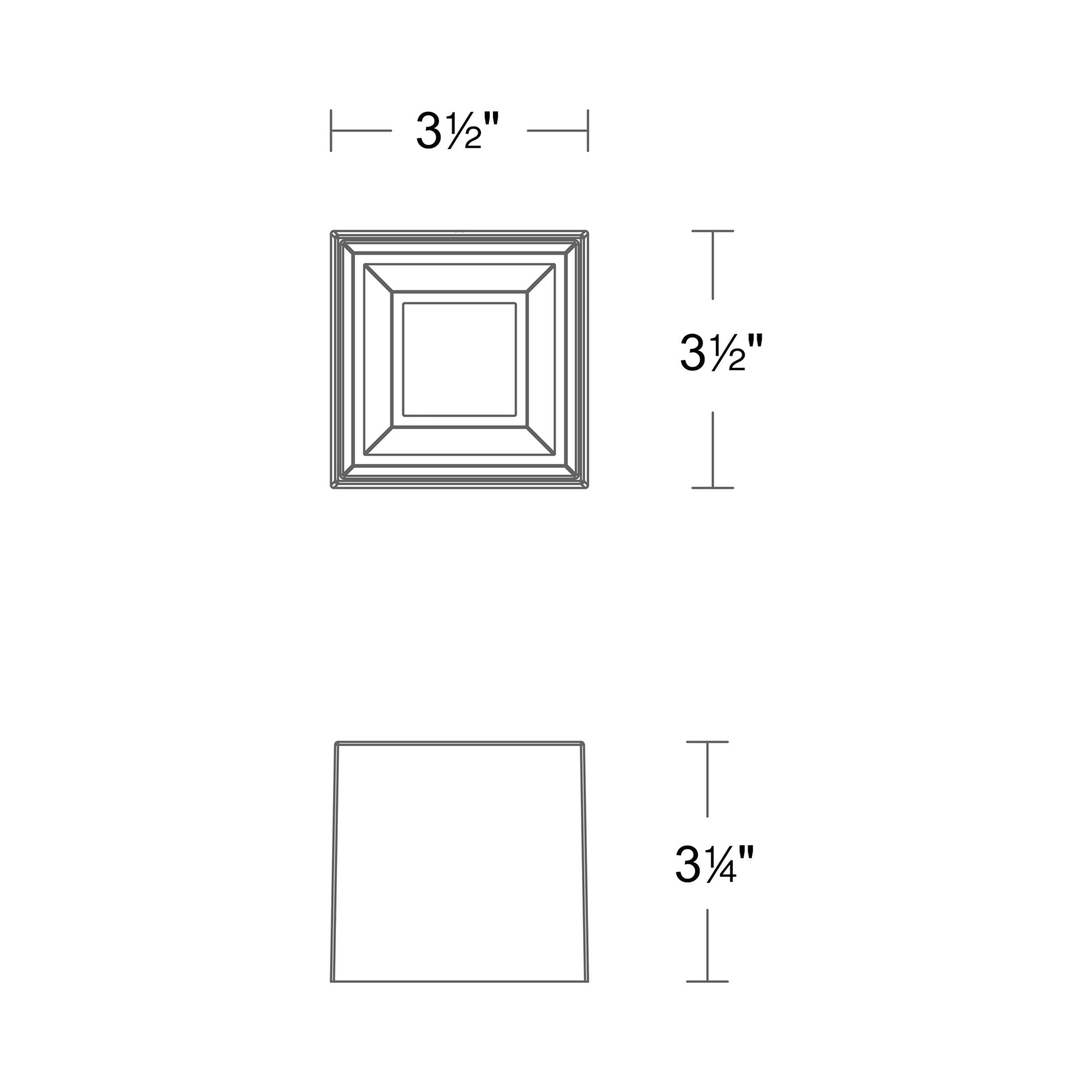 Downtown Outdoor LED Flush Mount Ceiling Light - line drawing.