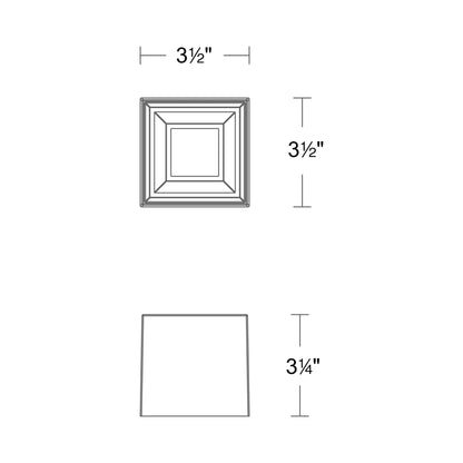 Downtown Outdoor LED Flush Mount Ceiling Light - line drawing.
