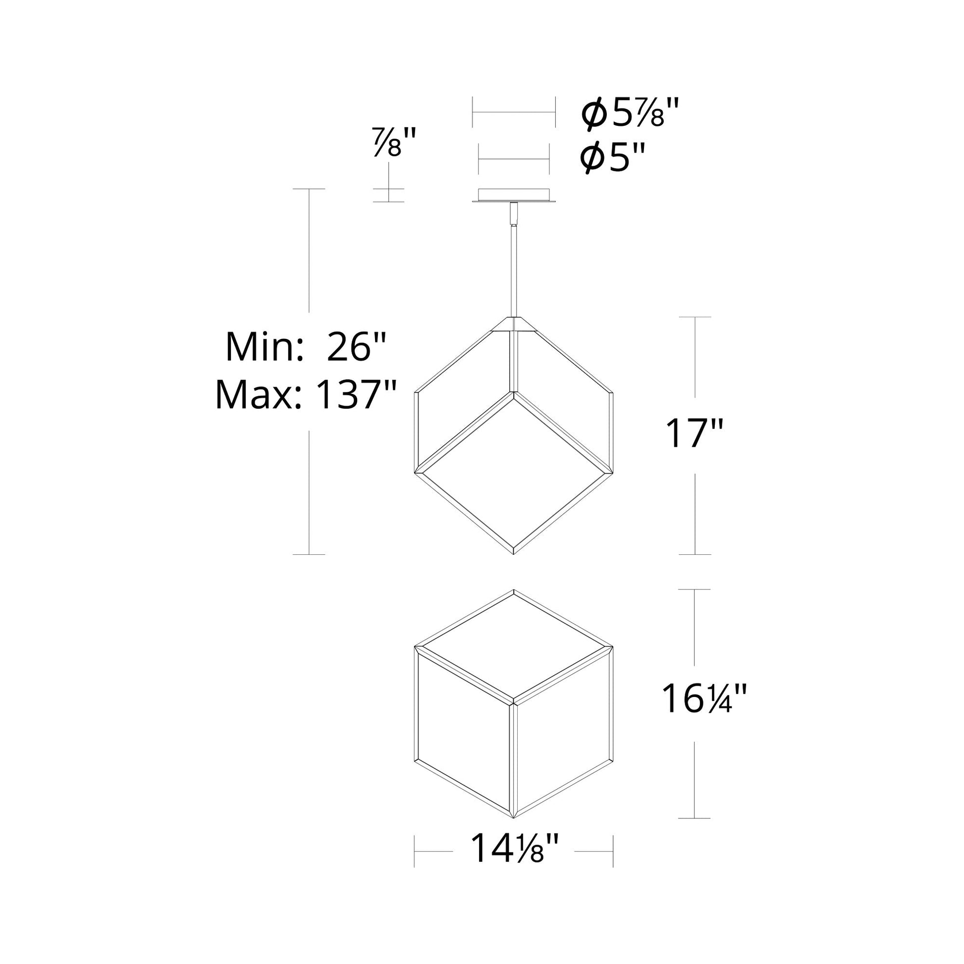 Dyce LED Pendant Light - line drawing.