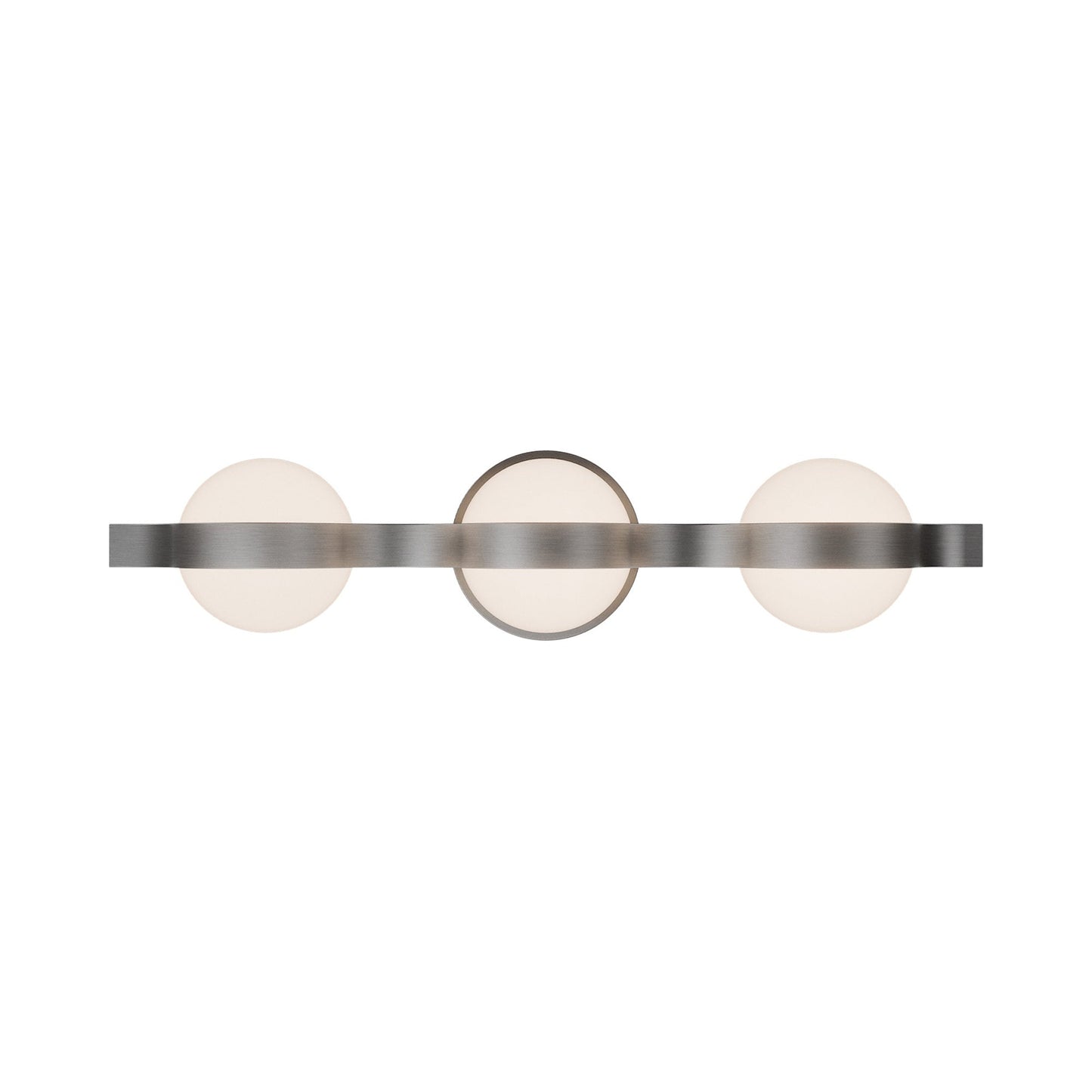 Ellaria LED Bath Vanity Light in Brushed Nickel.