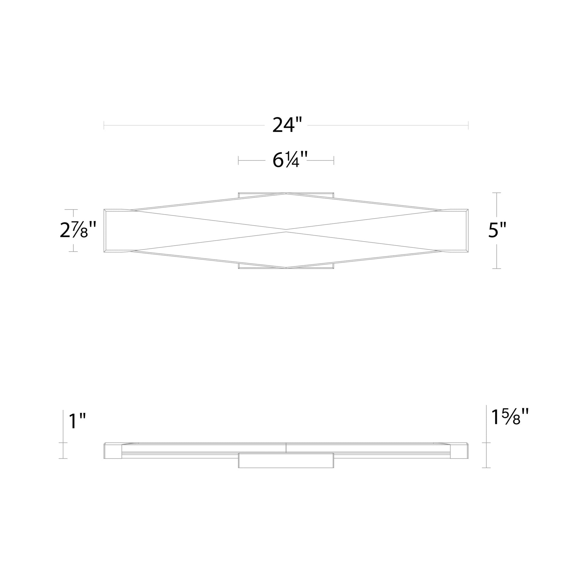 Enigmatic LED Vanity Wall Light - line drawing.