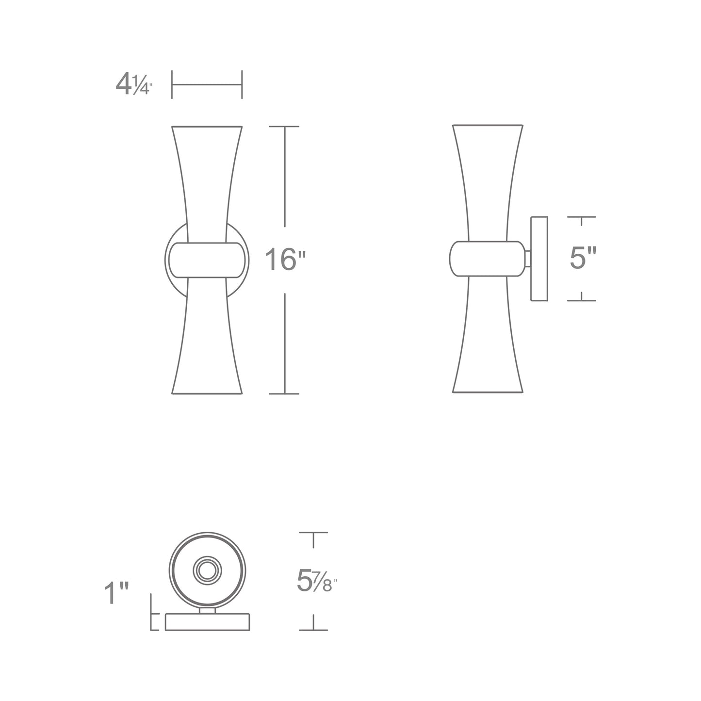 Fido Outdoor LED Wall Light - line drawing.