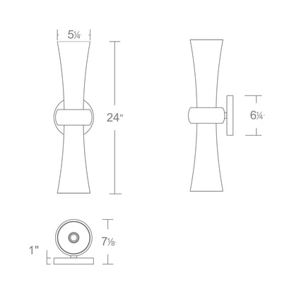 Fido Outdoor LED Wall Light - line drawing.