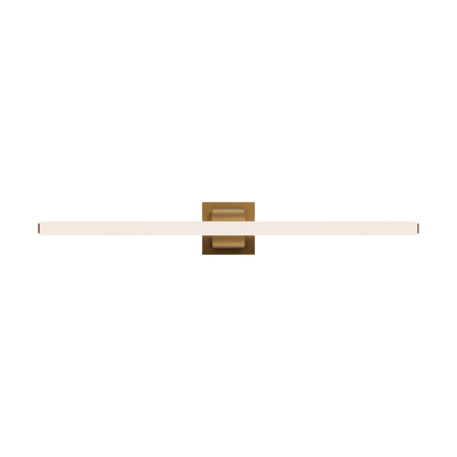 Flatte LED Bath Vanity Light in Aged Brass (34-Inch).