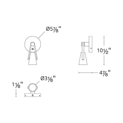 Garlyn LED Wall Light - line drawing.