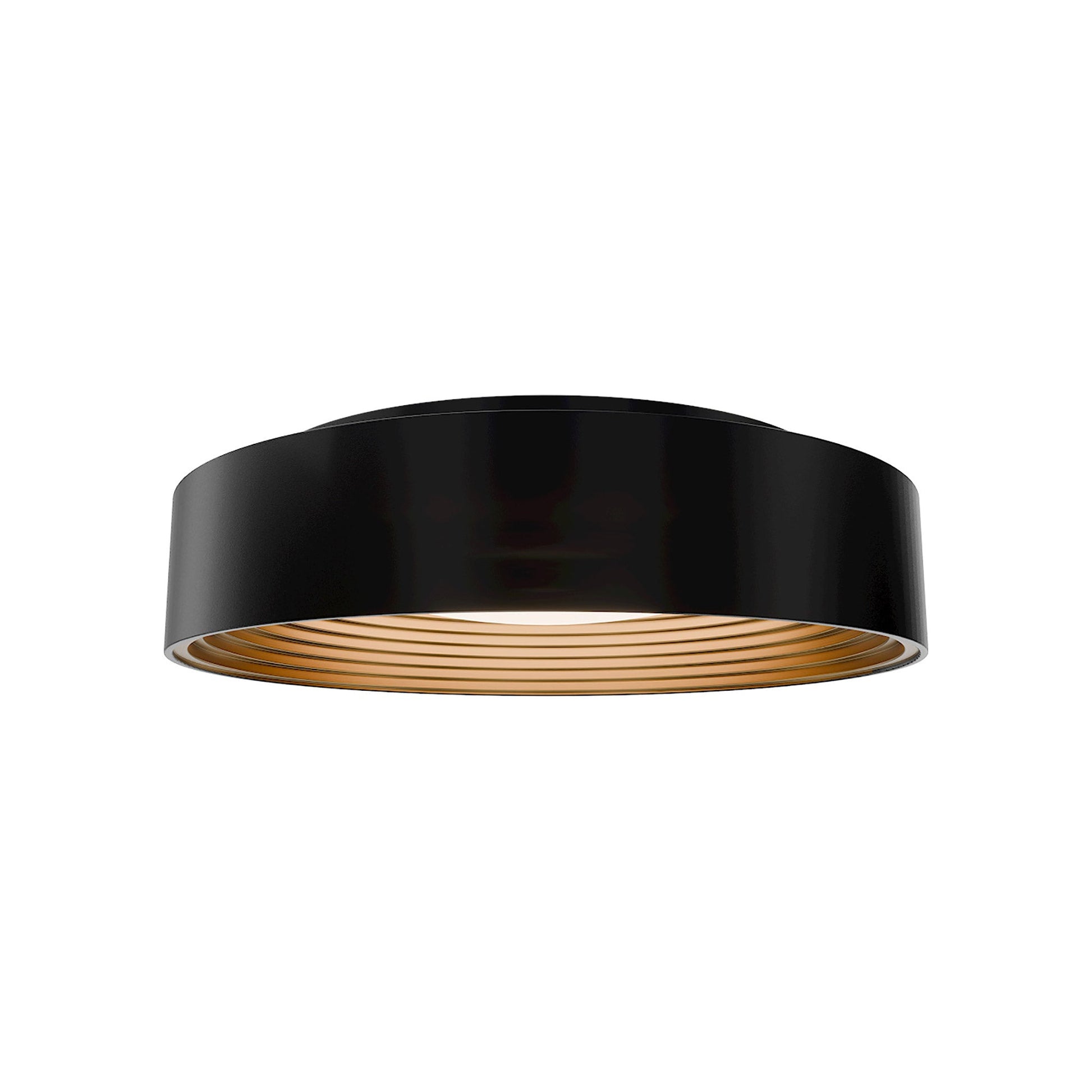 Gaston LED Flush Mount Ceiling Light in Black (17.75-Inch).