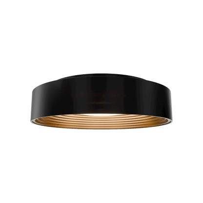 Gaston LED Flush Mount Ceiling Light in Black (17.75-Inch).