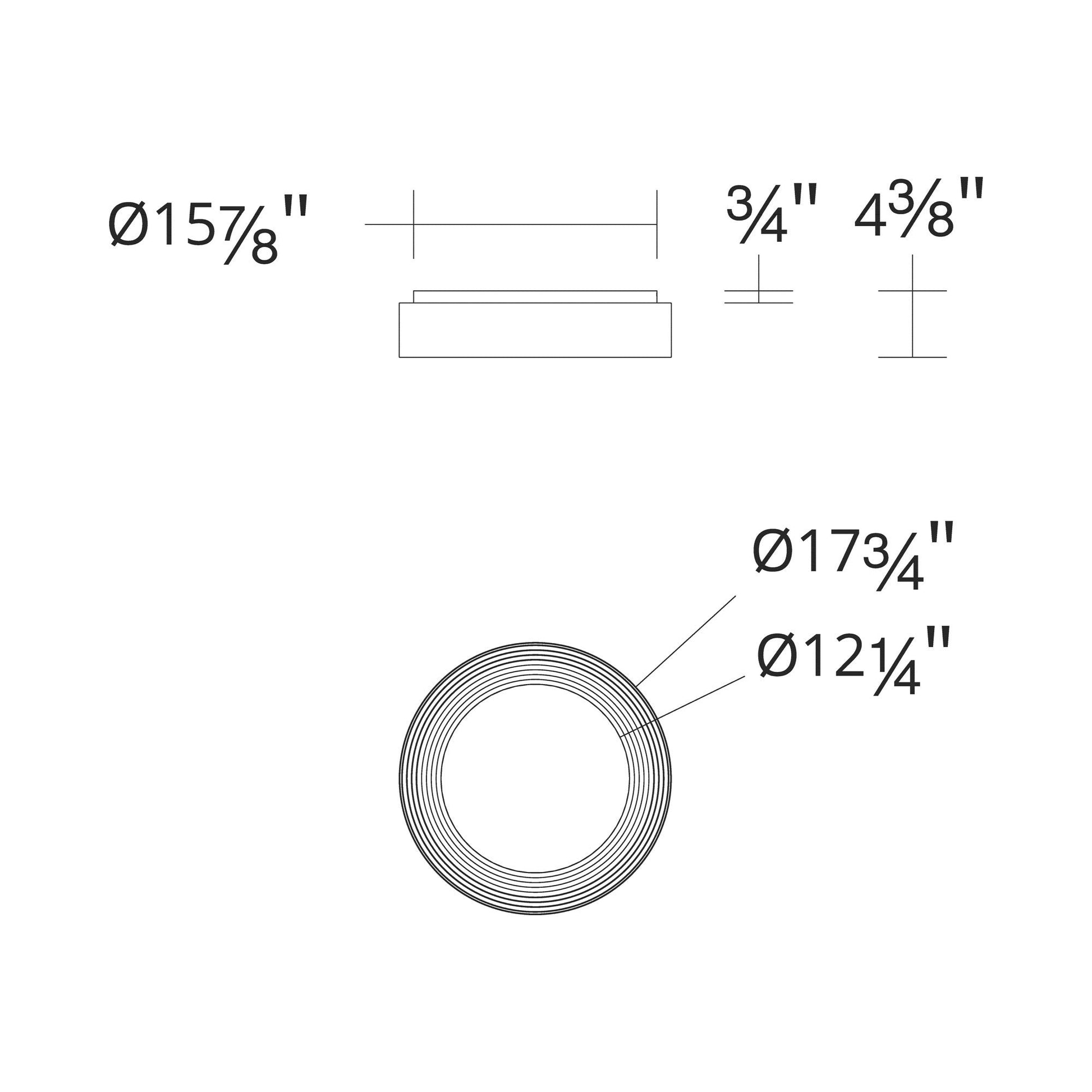 Gaston LED Flush Mount Ceiling Light - line drawing.