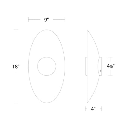 Glamour LED Vanity Wall Light - line drawing.