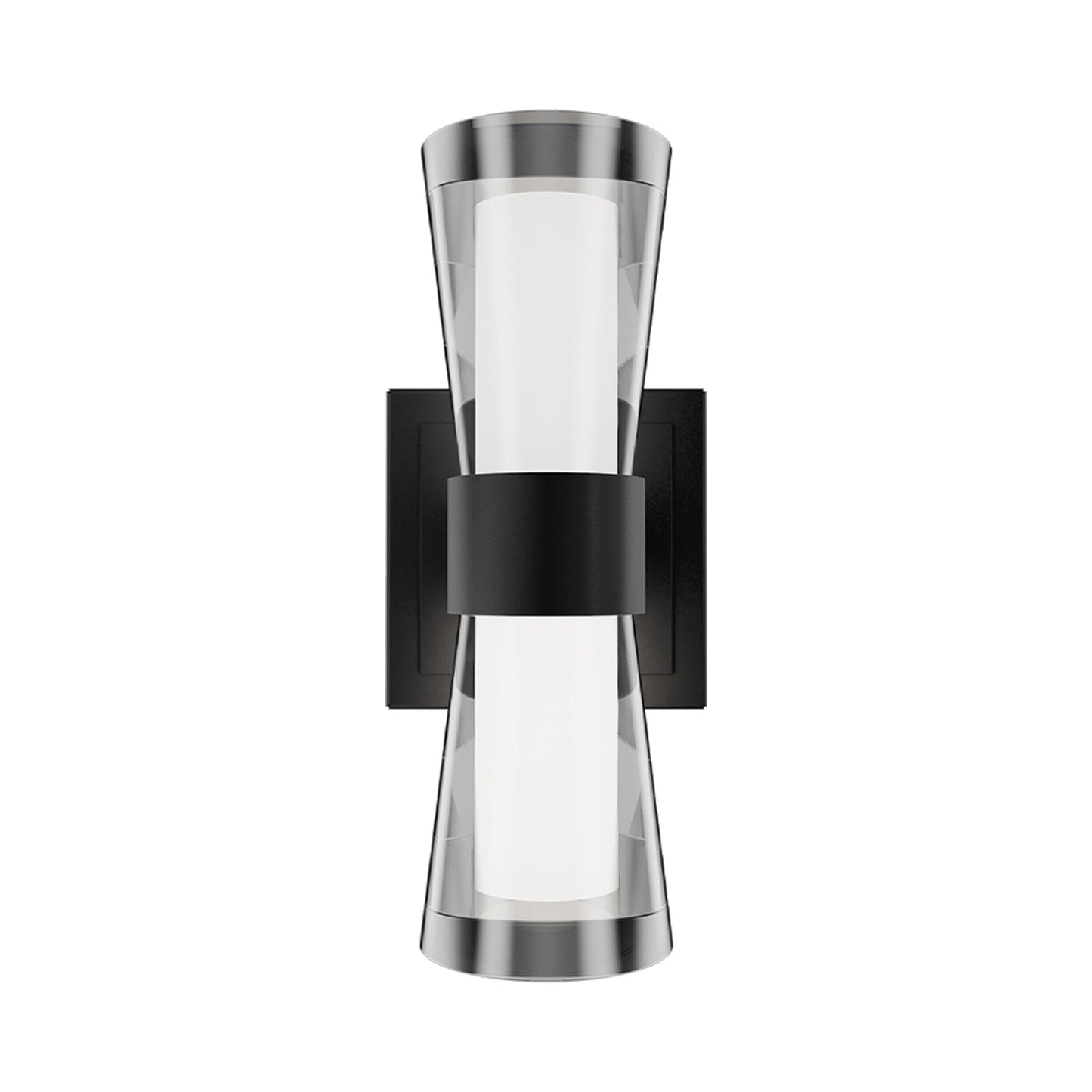 Hourglass Single LED Bath Wall Light in Black.
