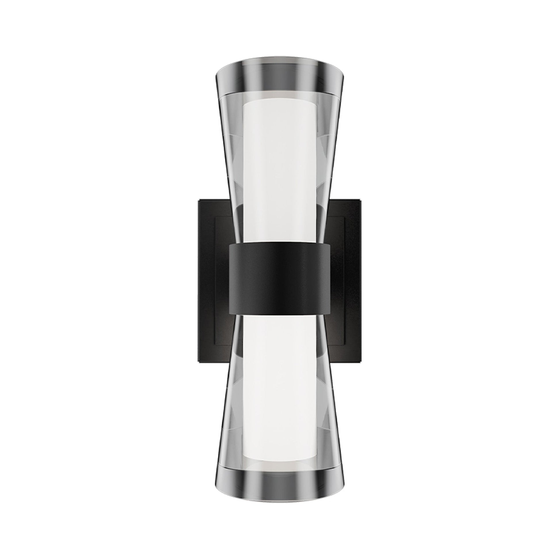 Hourglass Single LED Bath Wall Light in Black.