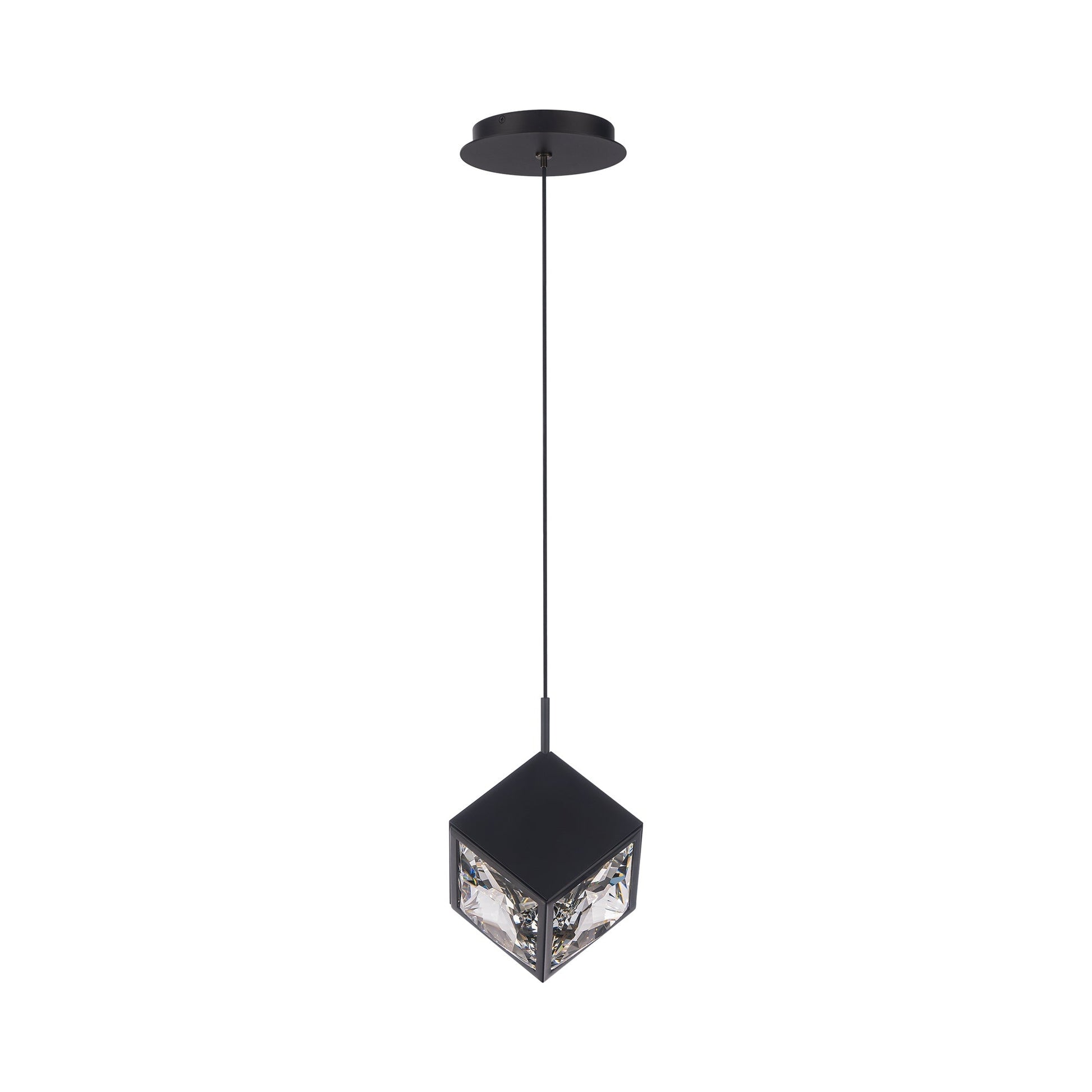Ice Cube LED Mini Pendant Light in Black.