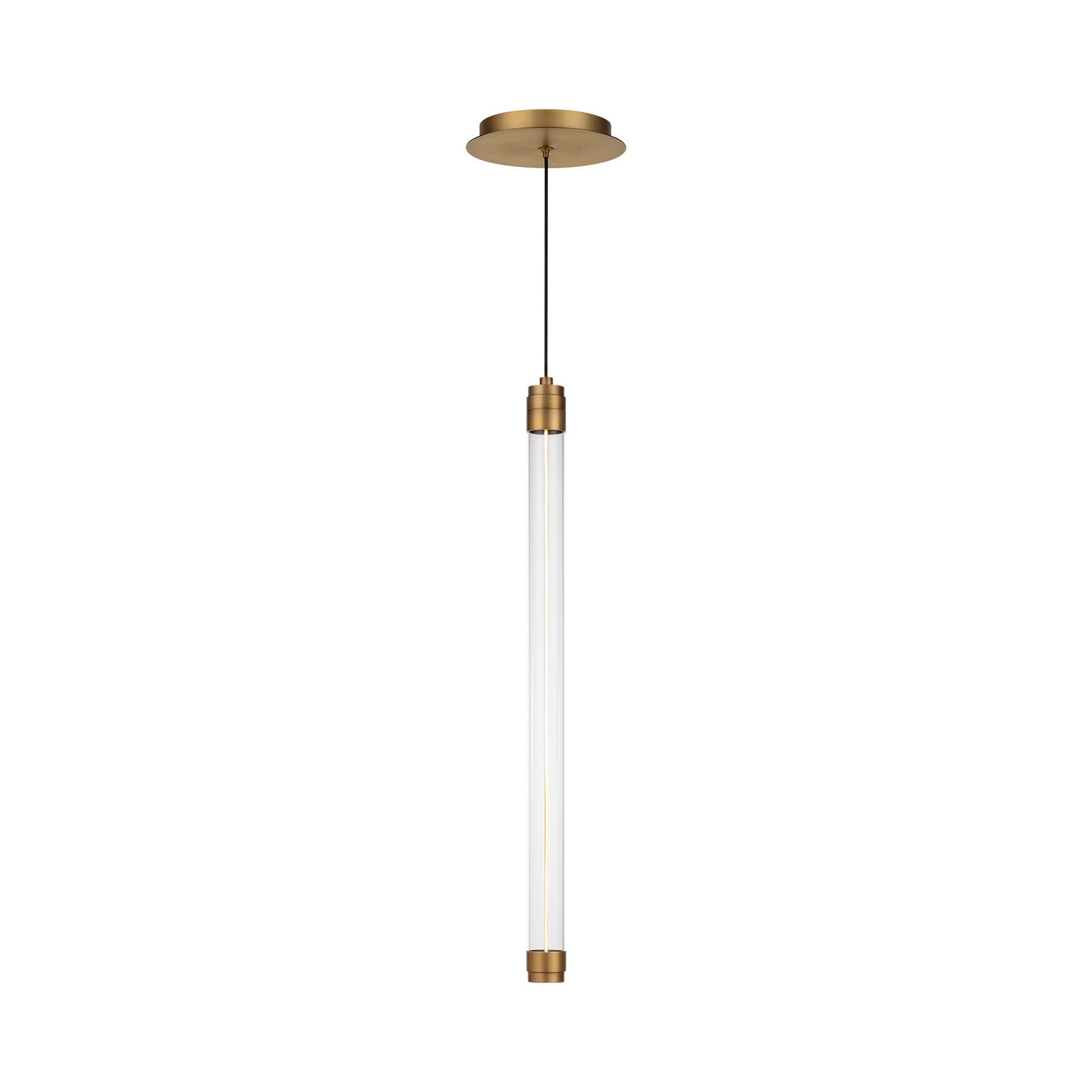 Jedi LED Mini Pendant Light in Aged Brass (22-Inch).