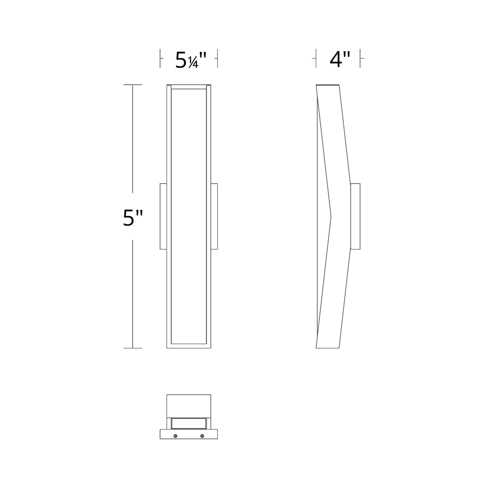 Jordan Outdoor LED Wall Light - line drawing.