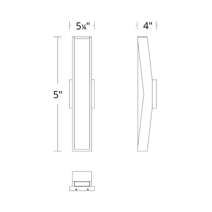 Jordan Outdoor LED Wall Light - line drawing.