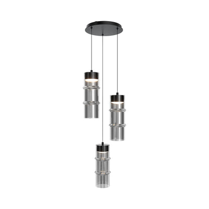 Kanister Multi Light LED Chandelier (Smoke Glass).
