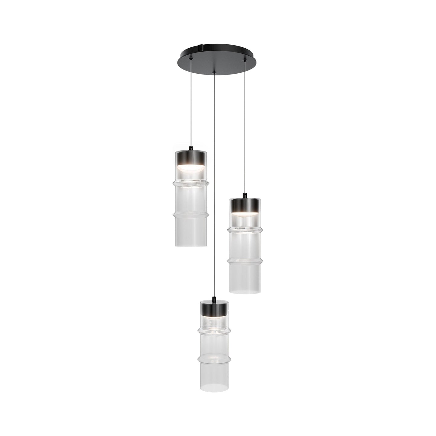 Kanister Multi Light LED Chandelier (White Glass).