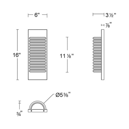 Loome Outdoor LED Wall Light - line drawing.