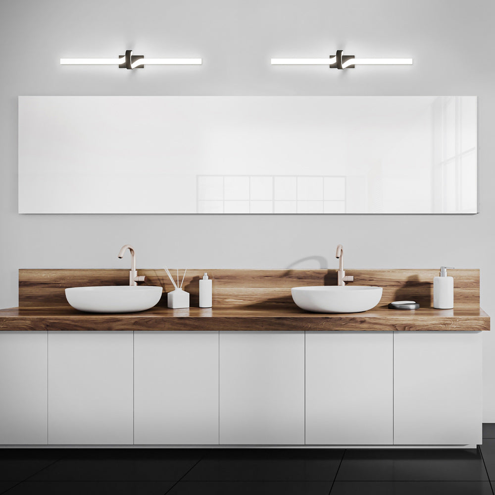 Loophole LED Vanity Wall Light in bathroom.