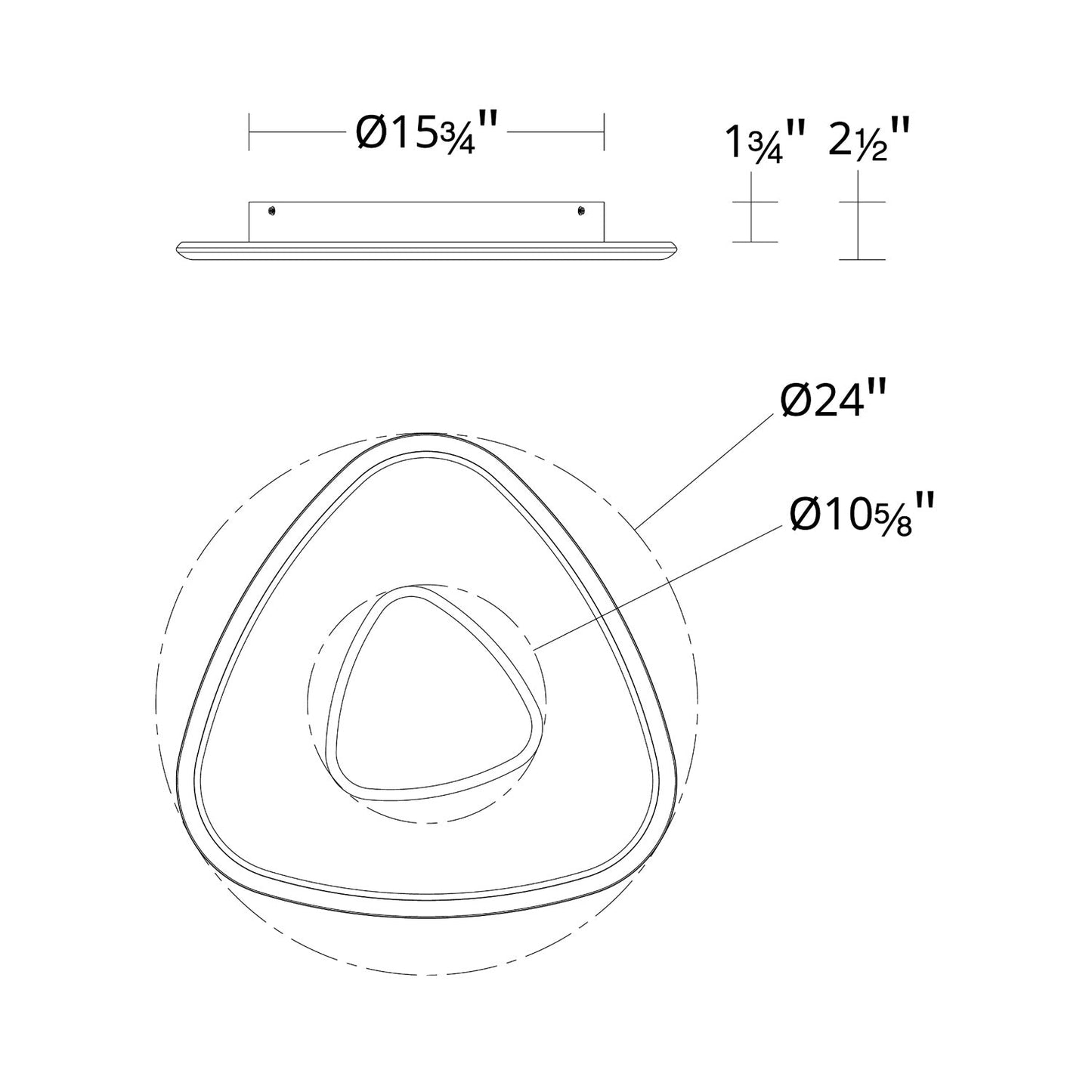 Mandala LED Wall Light - line drawing.