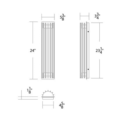 Moline Outdoor LED Wall Light - line drawing.