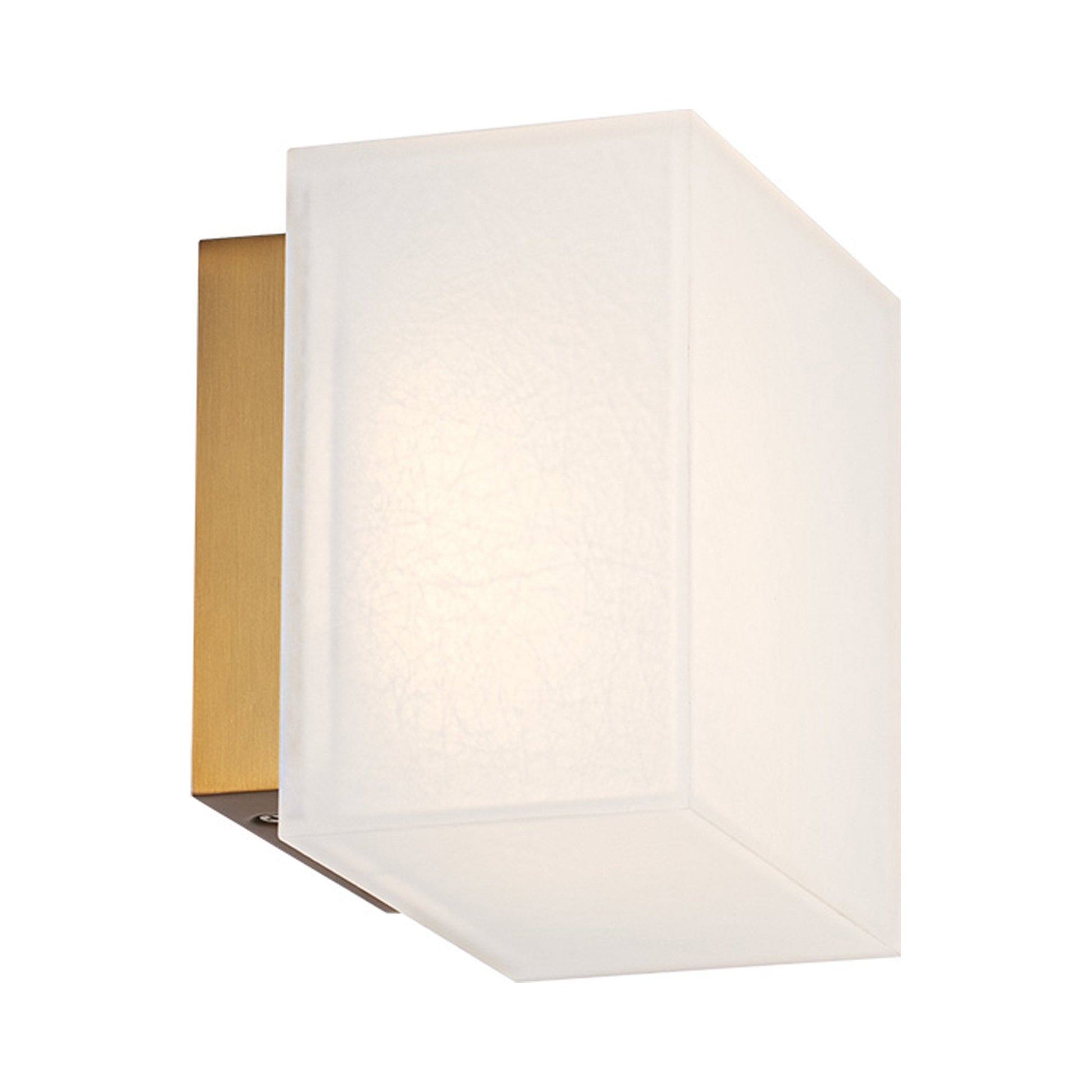 Moxee LED Wall Light in Aged Brass.