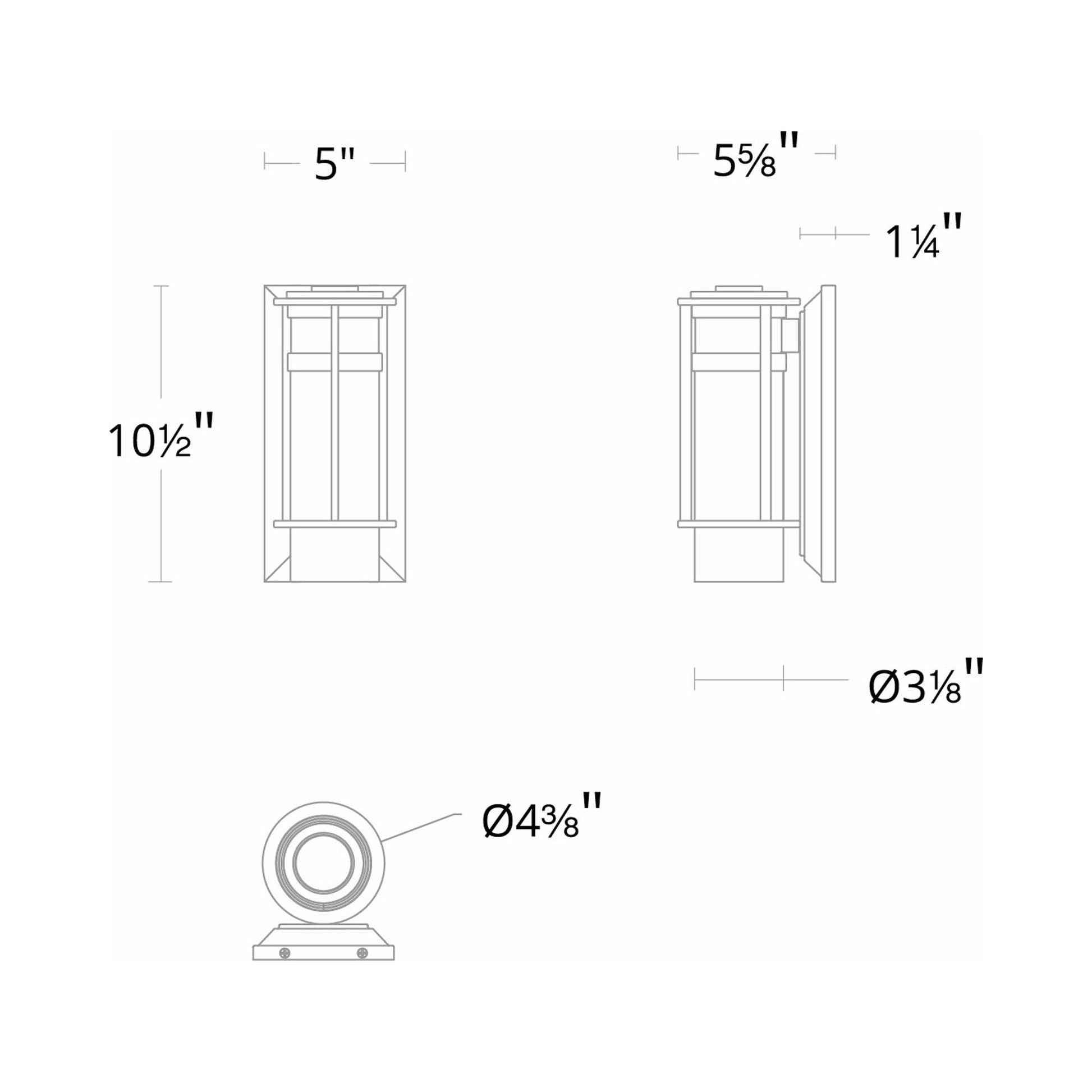 Offshore Outdoor LED Wall Light - line drawing.