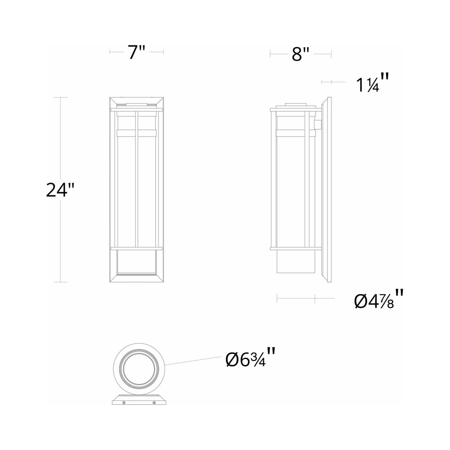 Offshore Outdoor LED Wall Light - line drawing.