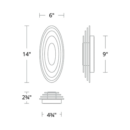 Orbix LED Wall Light - line drawing.