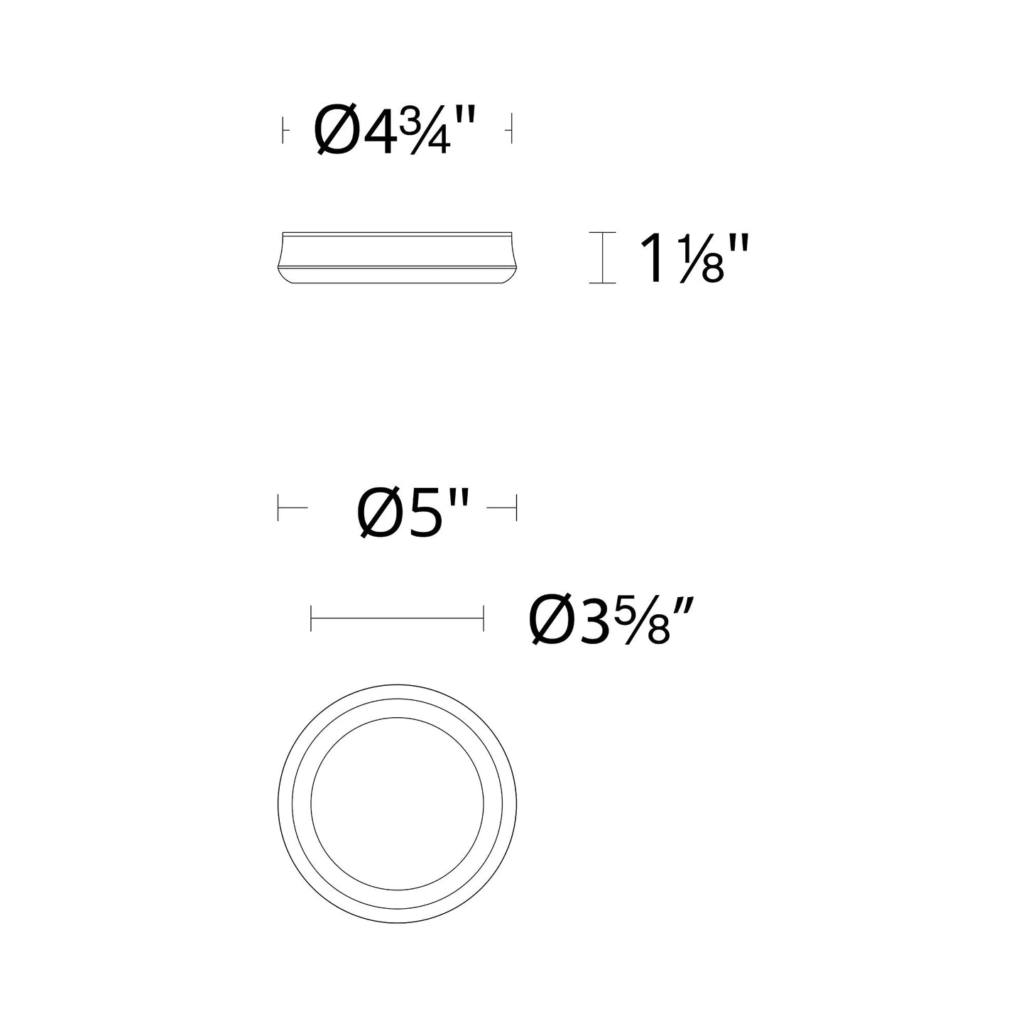 Parthenon LED Flush Mount Ceiling Light - line drawing.
