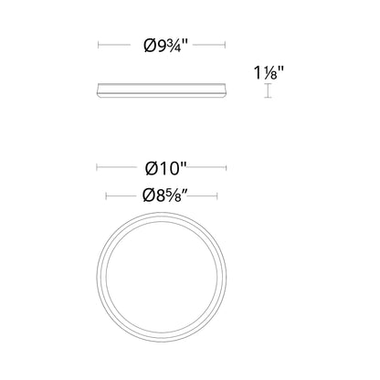 Parthenon LED Flush Mount Ceiling Light - line drawing.