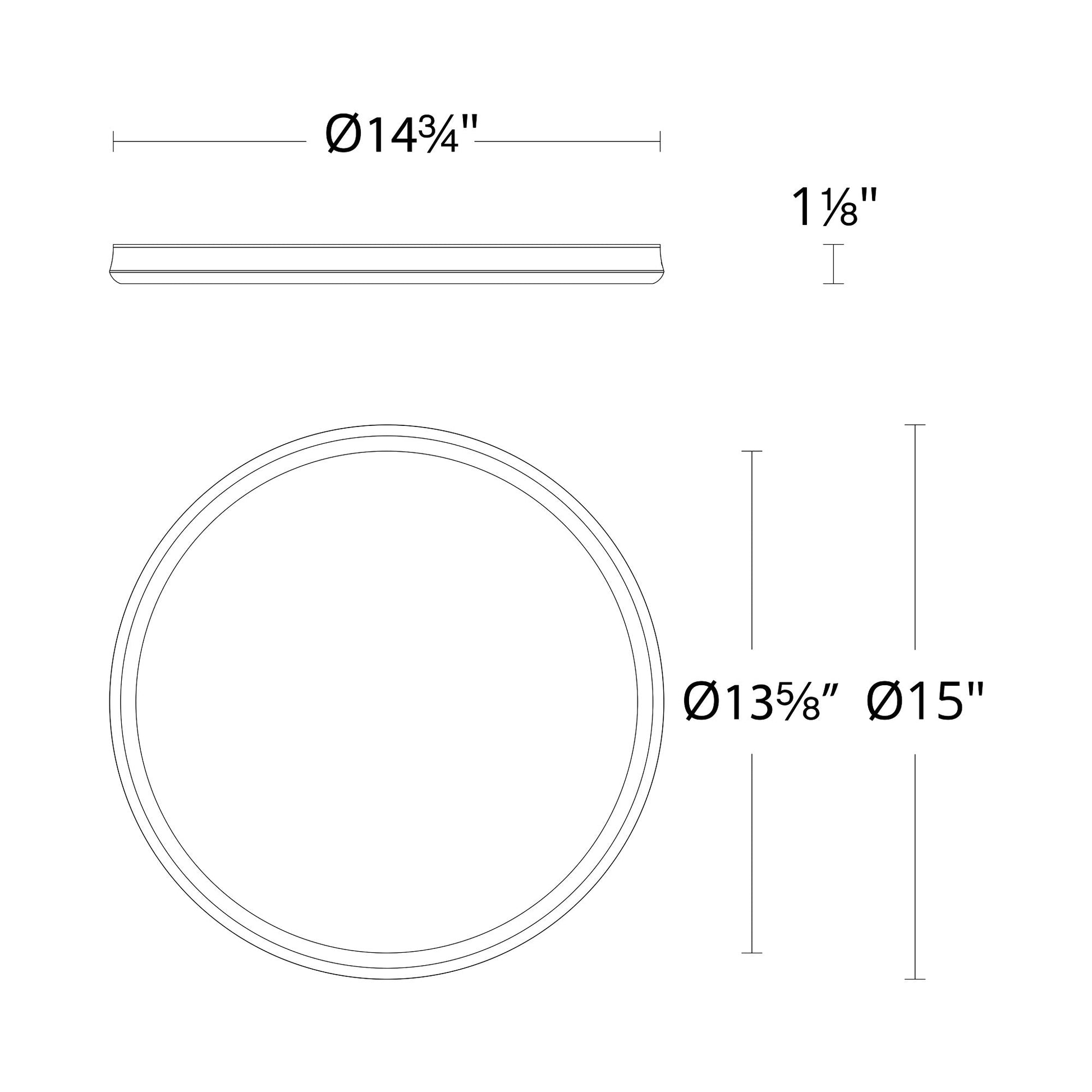 Parthenon LED Flush Mount Ceiling Light - line drawing.