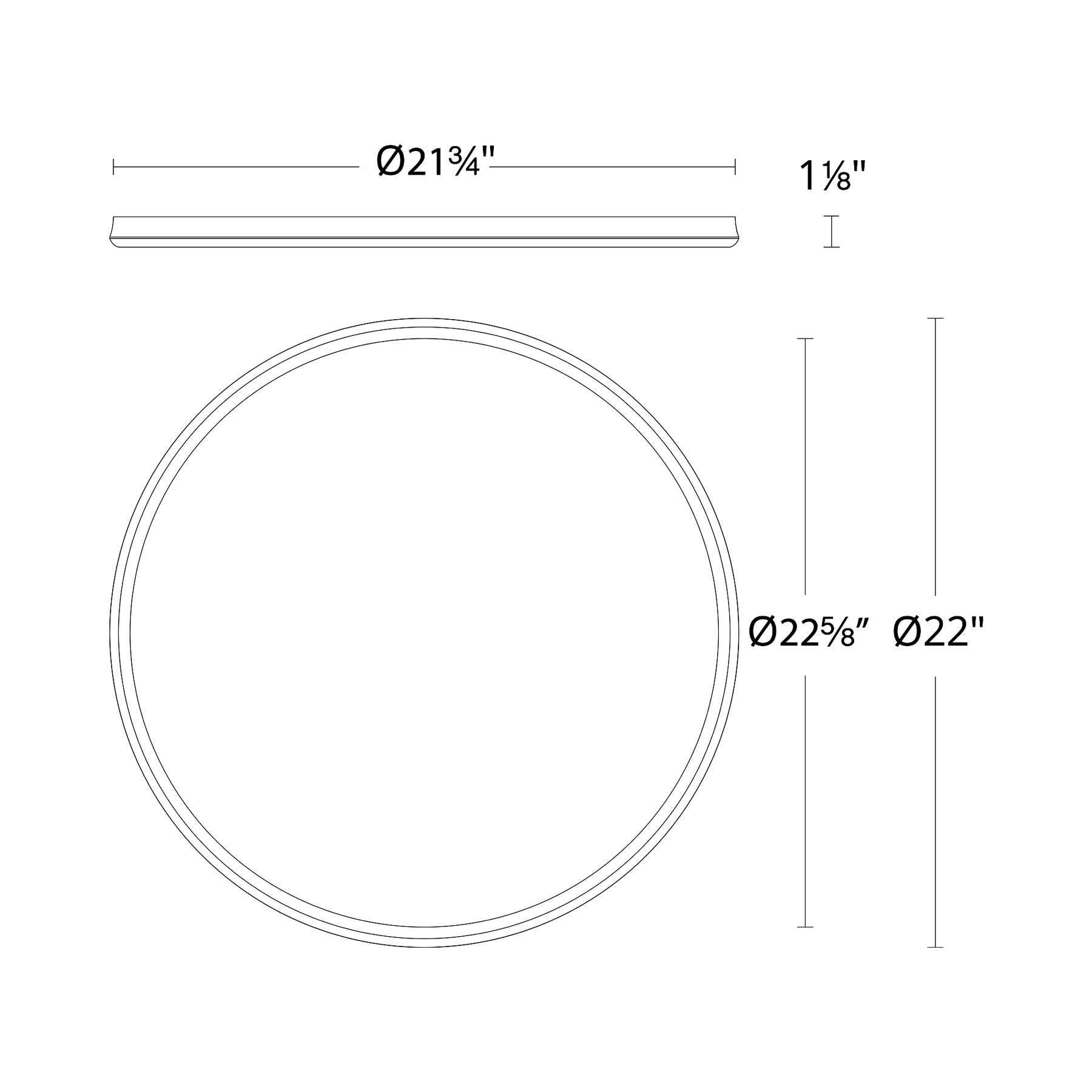 Parthenon LED Flush Mount Ceiling Light - line drawing.