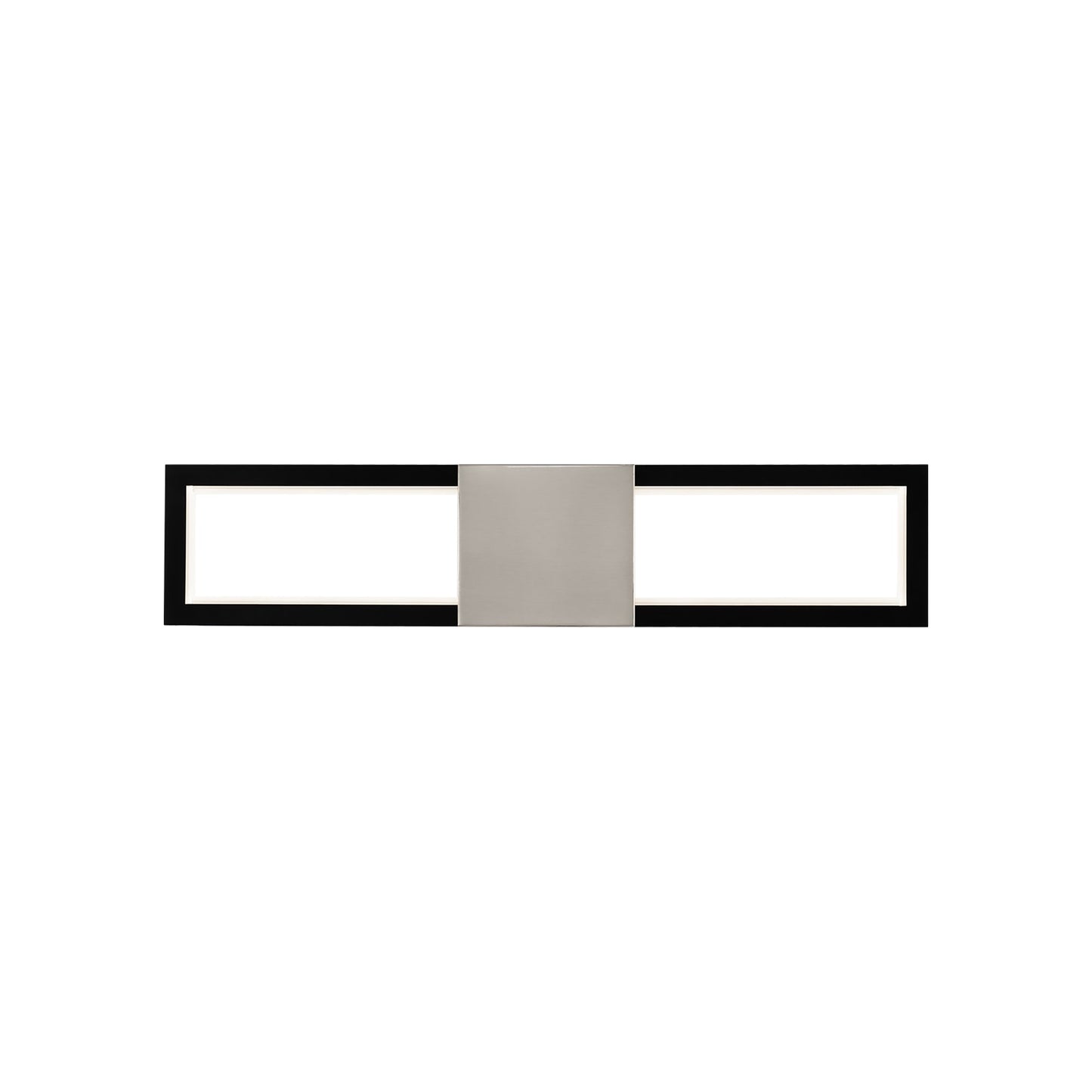 Peekaboo LED Bath Wall Light in Black/Brushed Nickel (22-Inch).