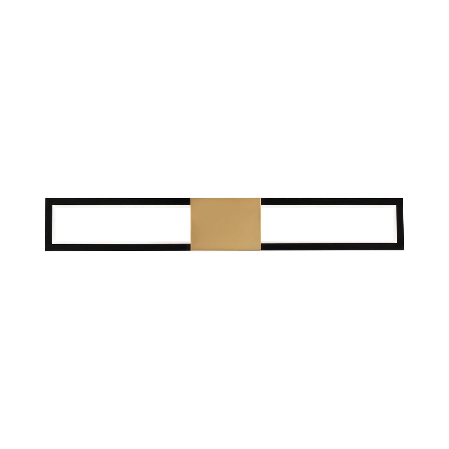 Peekaboo LED Bath Wall Light in Black/Aged Brass (32-Inch).