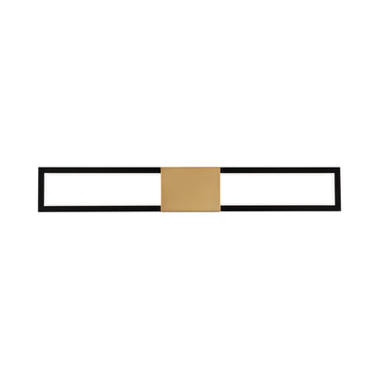 Peekaboo LED Bath Wall Light in Black/Aged Brass (32-Inch).