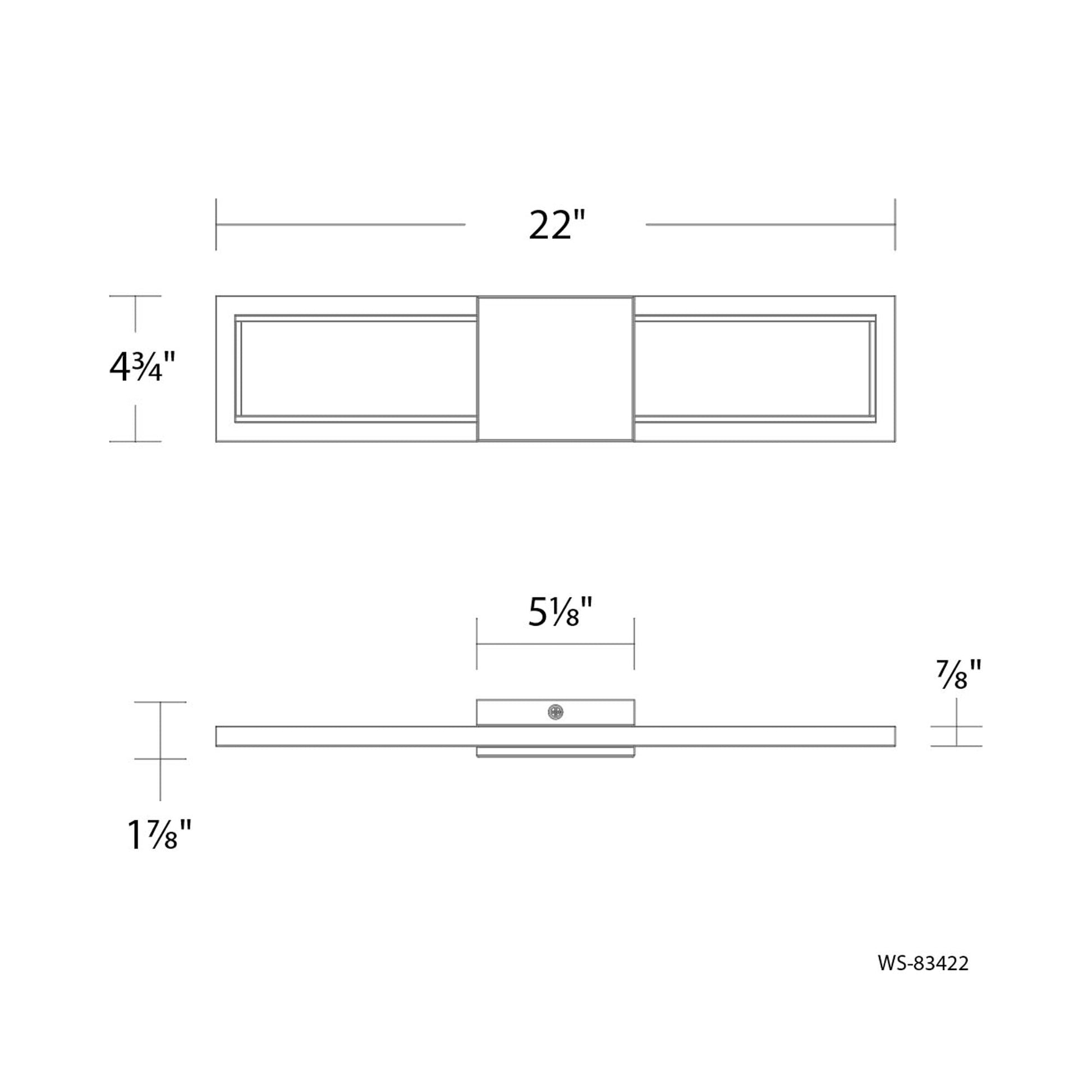 Peekaboo LED Bath Wall Light - line drawing.