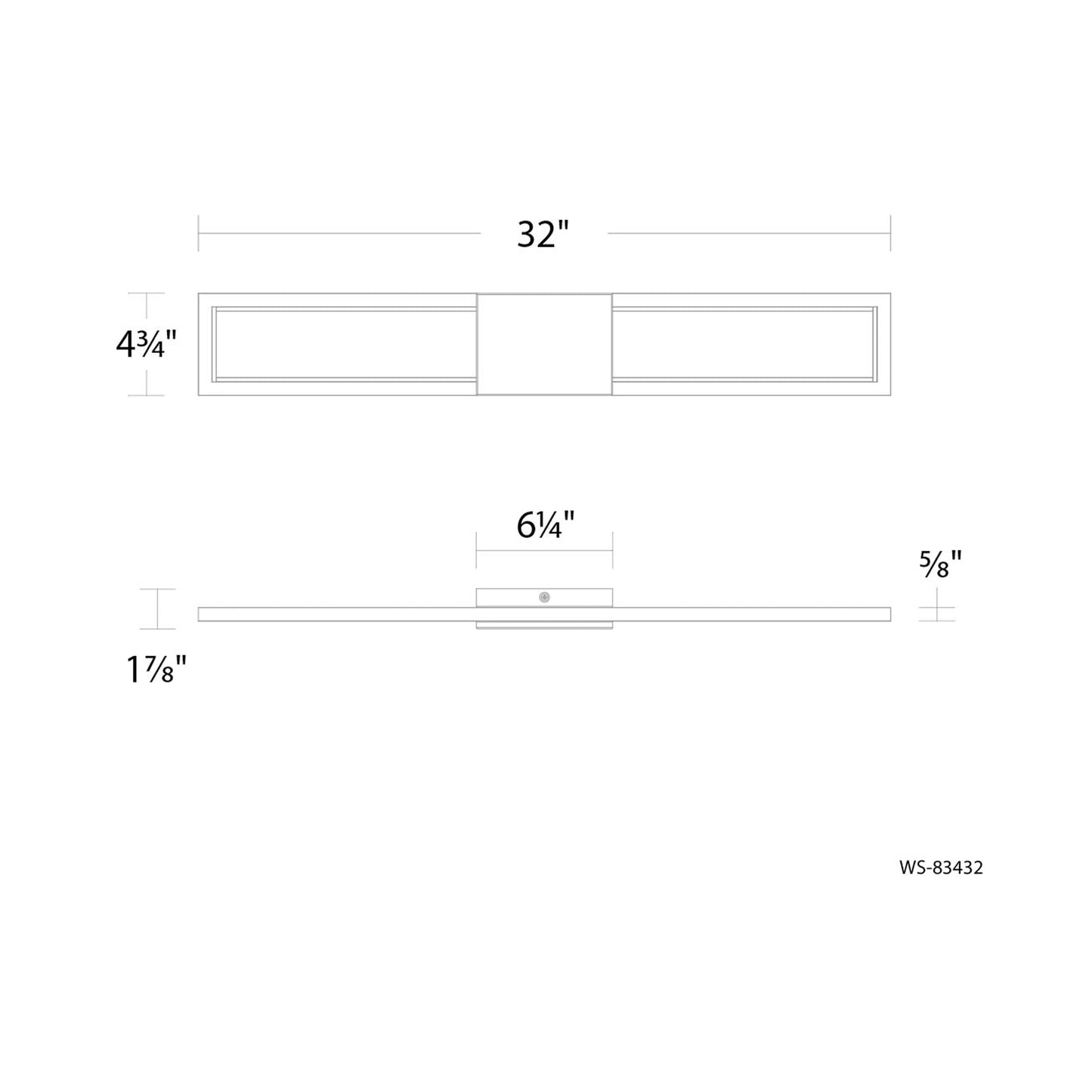 Peekaboo LED Bath Wall Light - line drawing.