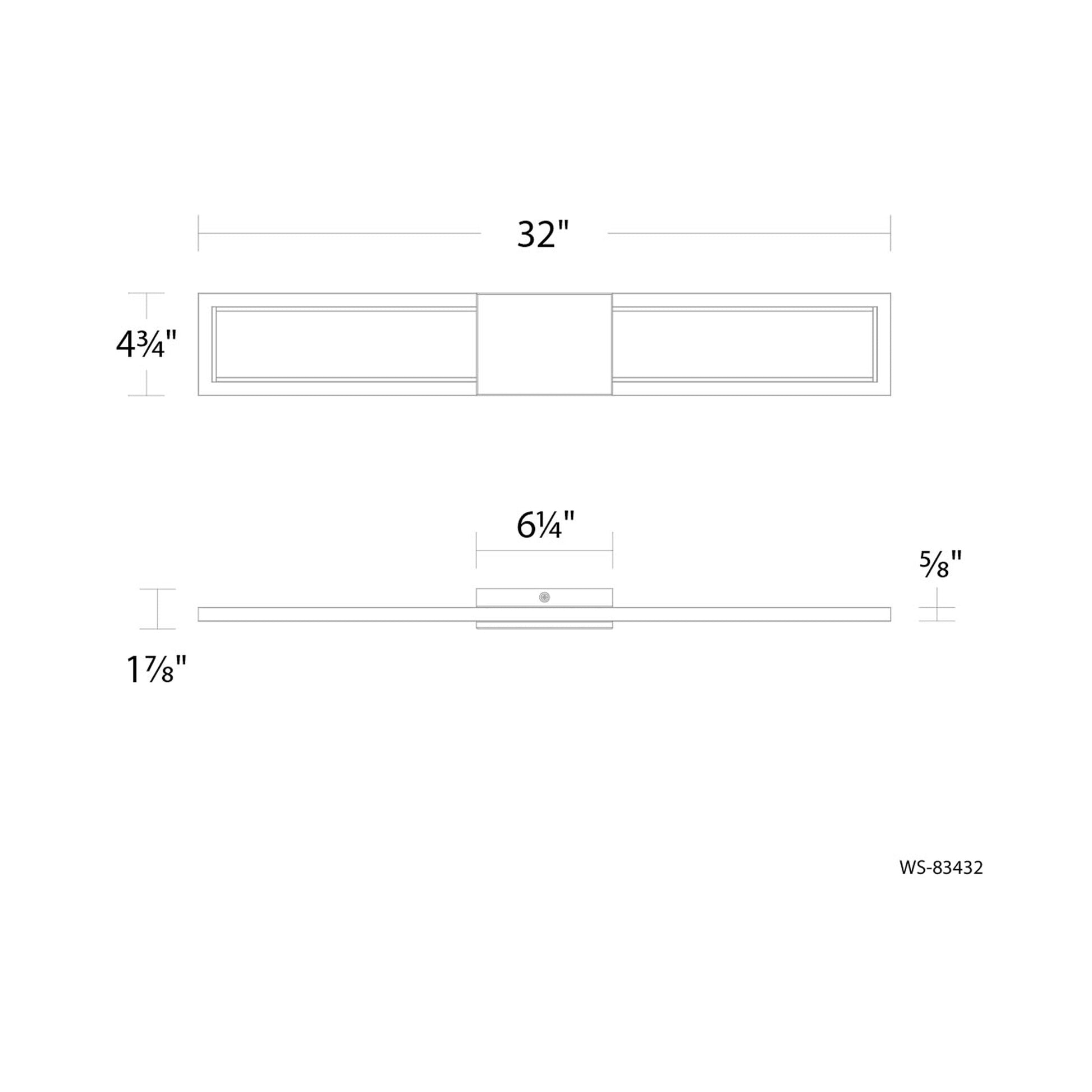 Peekaboo LED Bath Wall Light - line drawing.