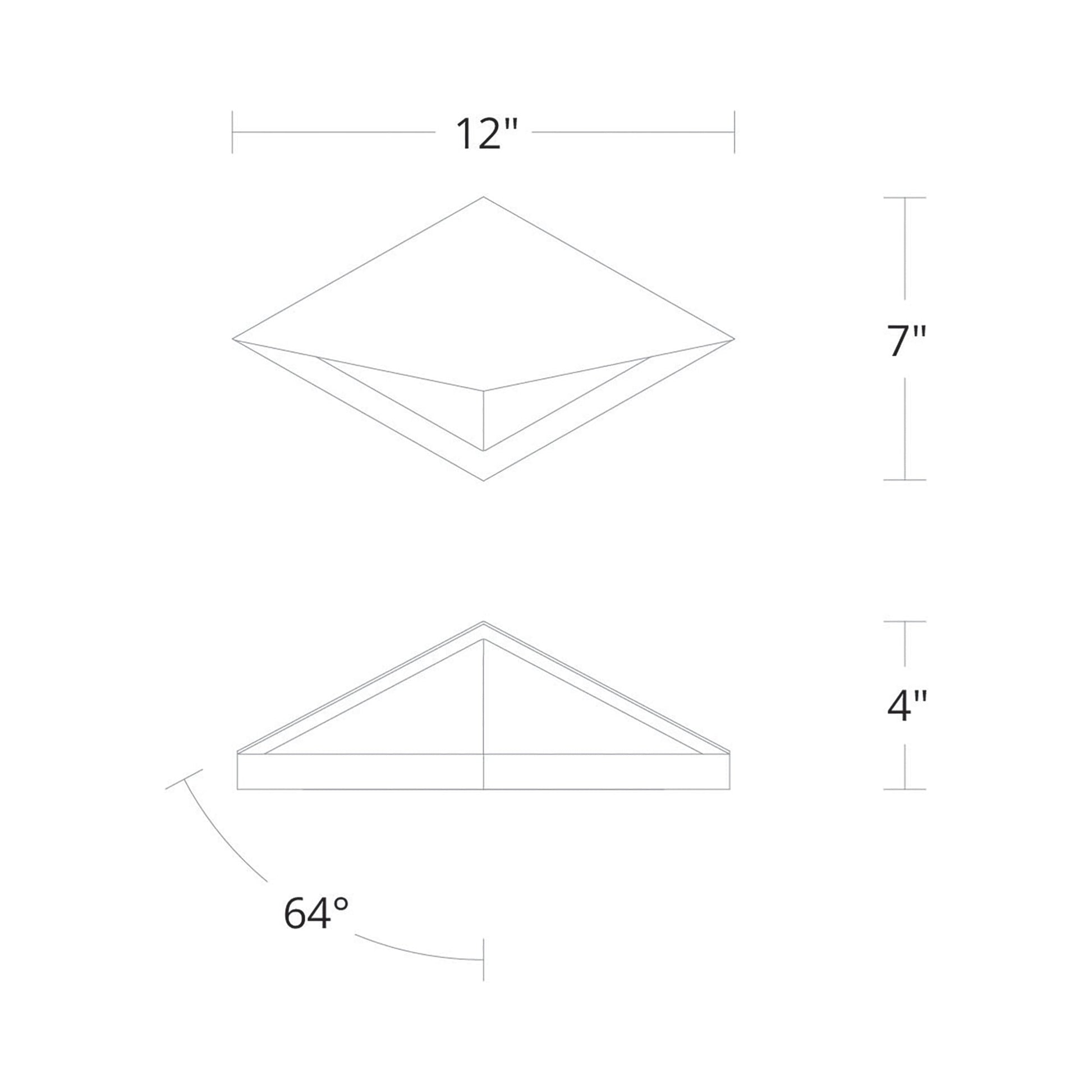 Pique Outdoor LED Wall Light - line drawing.