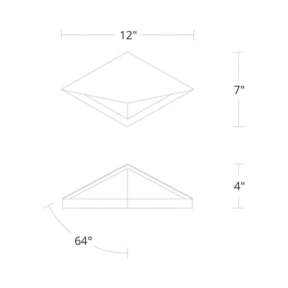 Pique Outdoor LED Wall Light - line drawing.