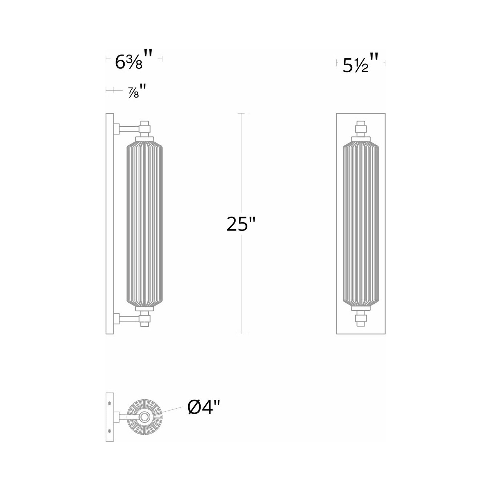 Portos Outdoor LED Wall Light - line drawing.