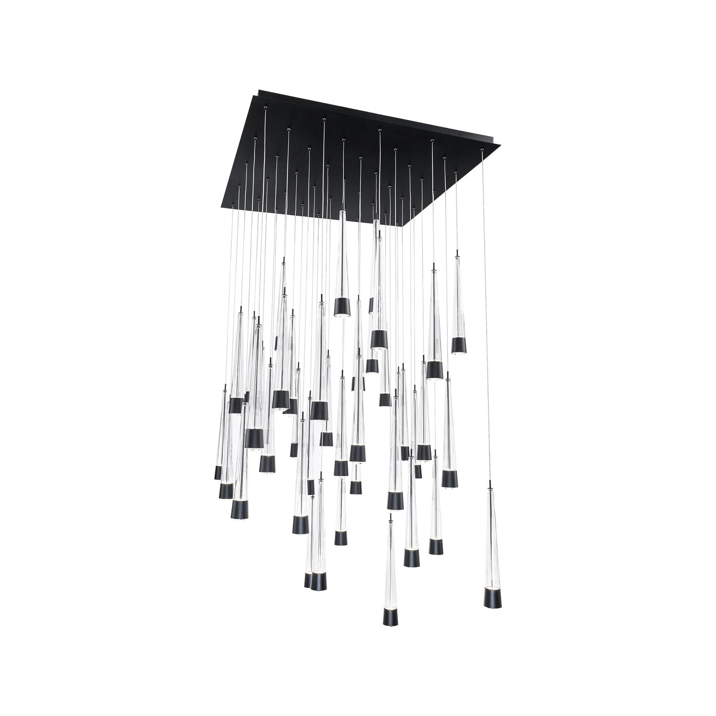 Quill Square LED Multi Pendant Light in Black (41-Light).