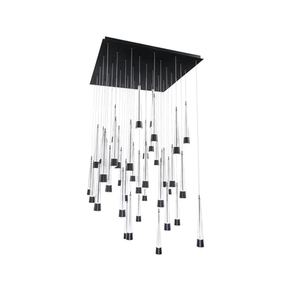 Quill Square LED Multi Pendant Light in Black (41-Light).