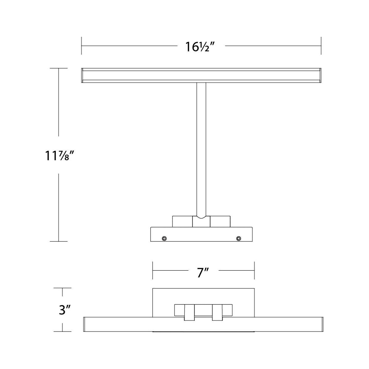 Reed LED Picture Light - line drawing.