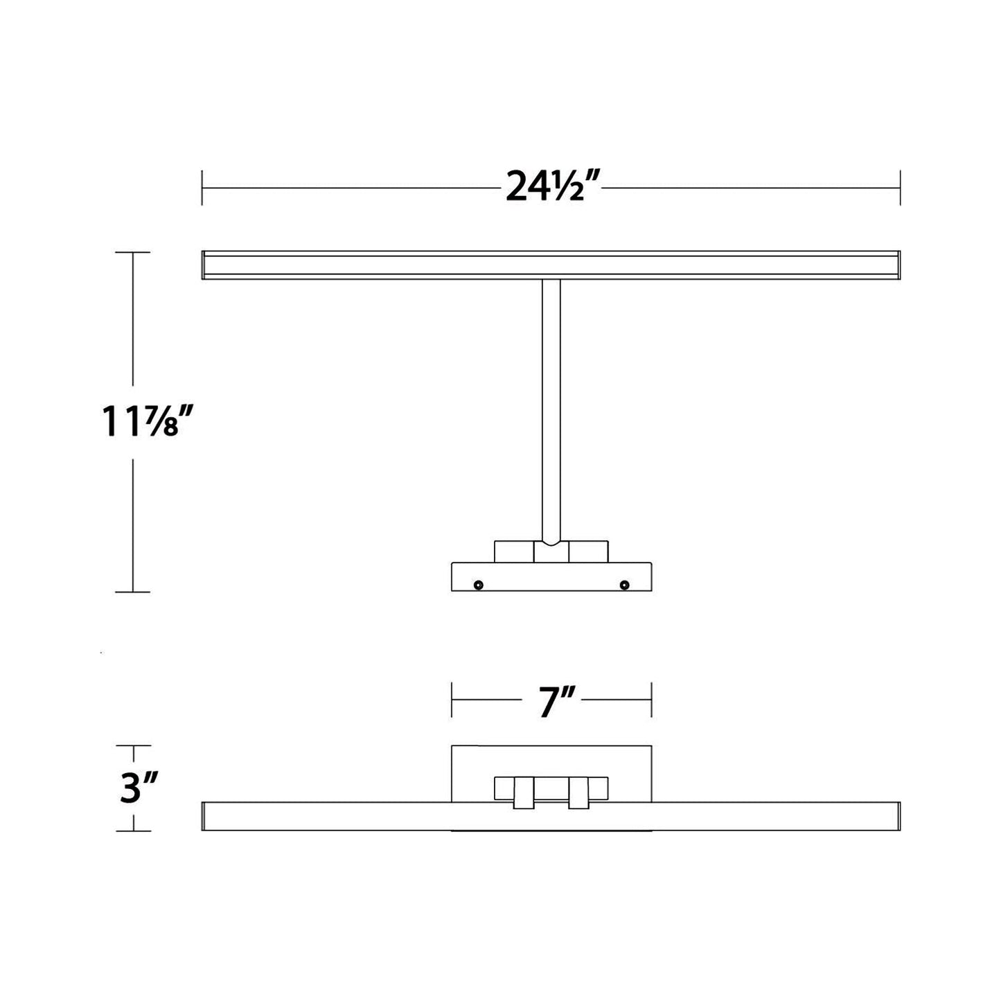 Reed LED Picture Light - line drawing.