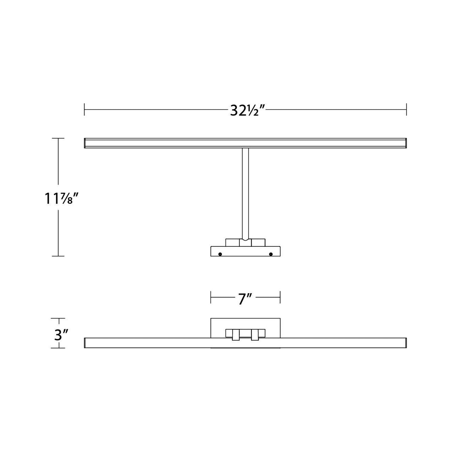 Reed LED Picture Light - line drawing.
