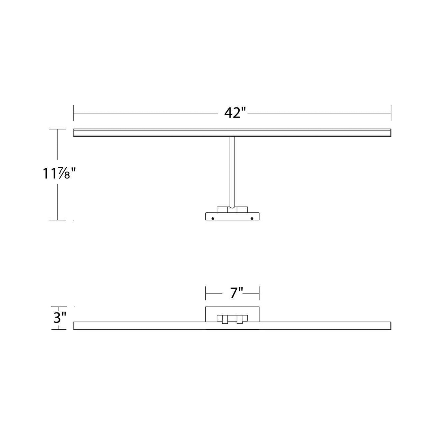 Reed LED Picture Light - line drawing.