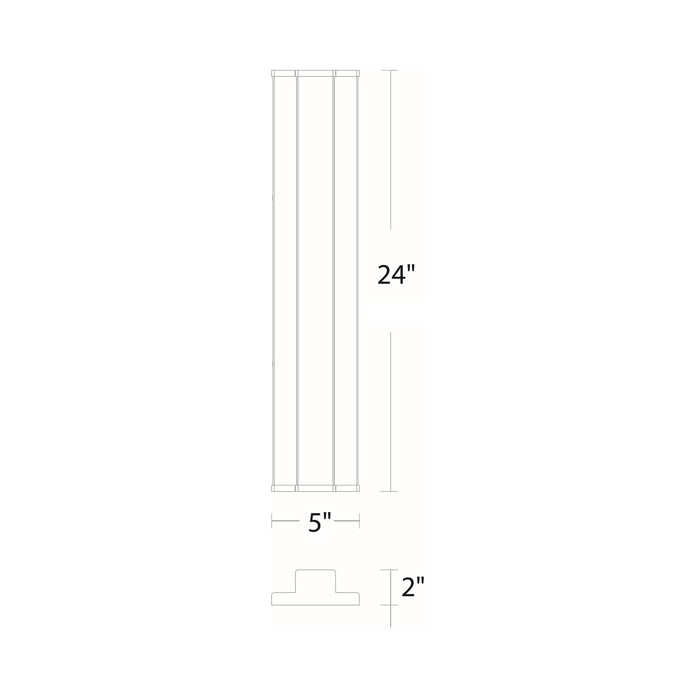 Revels Outdoor LED Wall Light - line drawing.