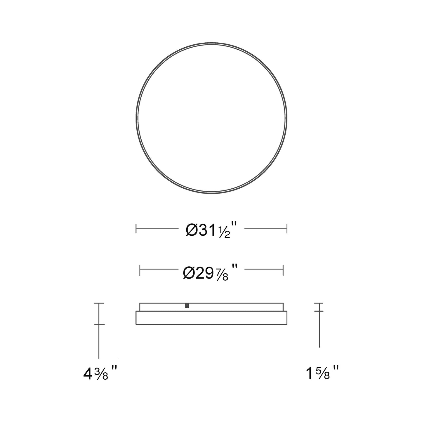 Rinsglsey LED Flush Mount Ceiling Light - line drawing.